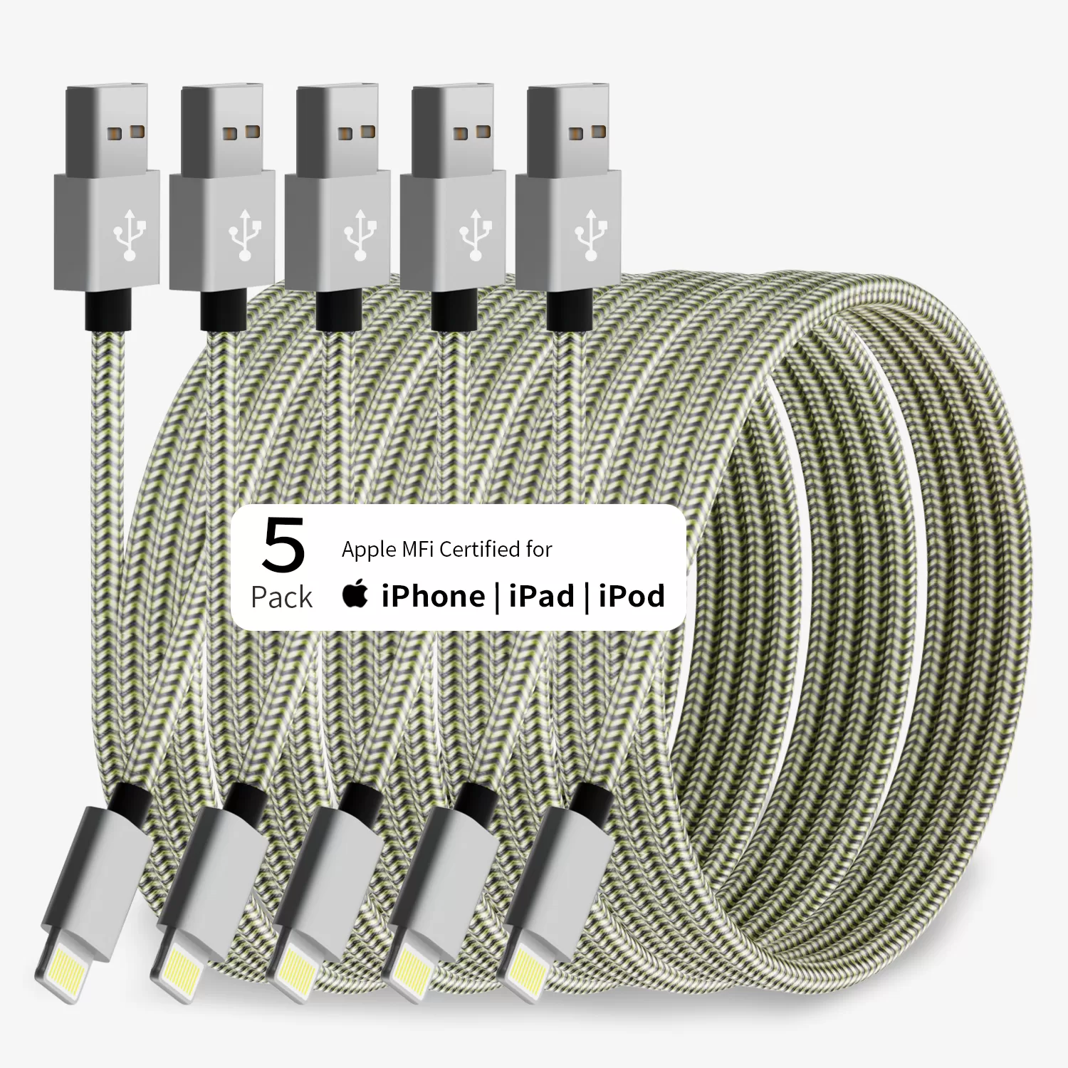 Original APPLE Lightning USB Cable,6 Feet  iPhone Charger USB Cable, Nylon Braided iPhone  14/13/12/11/Pro/11/XS cable