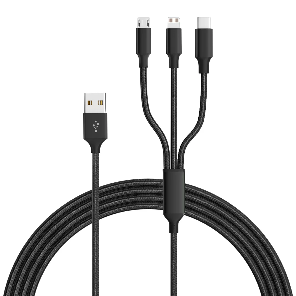 3-In-1 Fast Charge Nylon Braided Data Cables